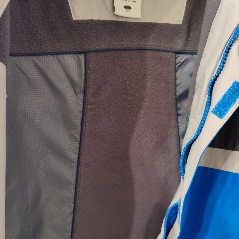 Columbia Goodfair Mens Blue Black Core Interchange Windbreaker Hooded Sz L - Picture 11 of 16